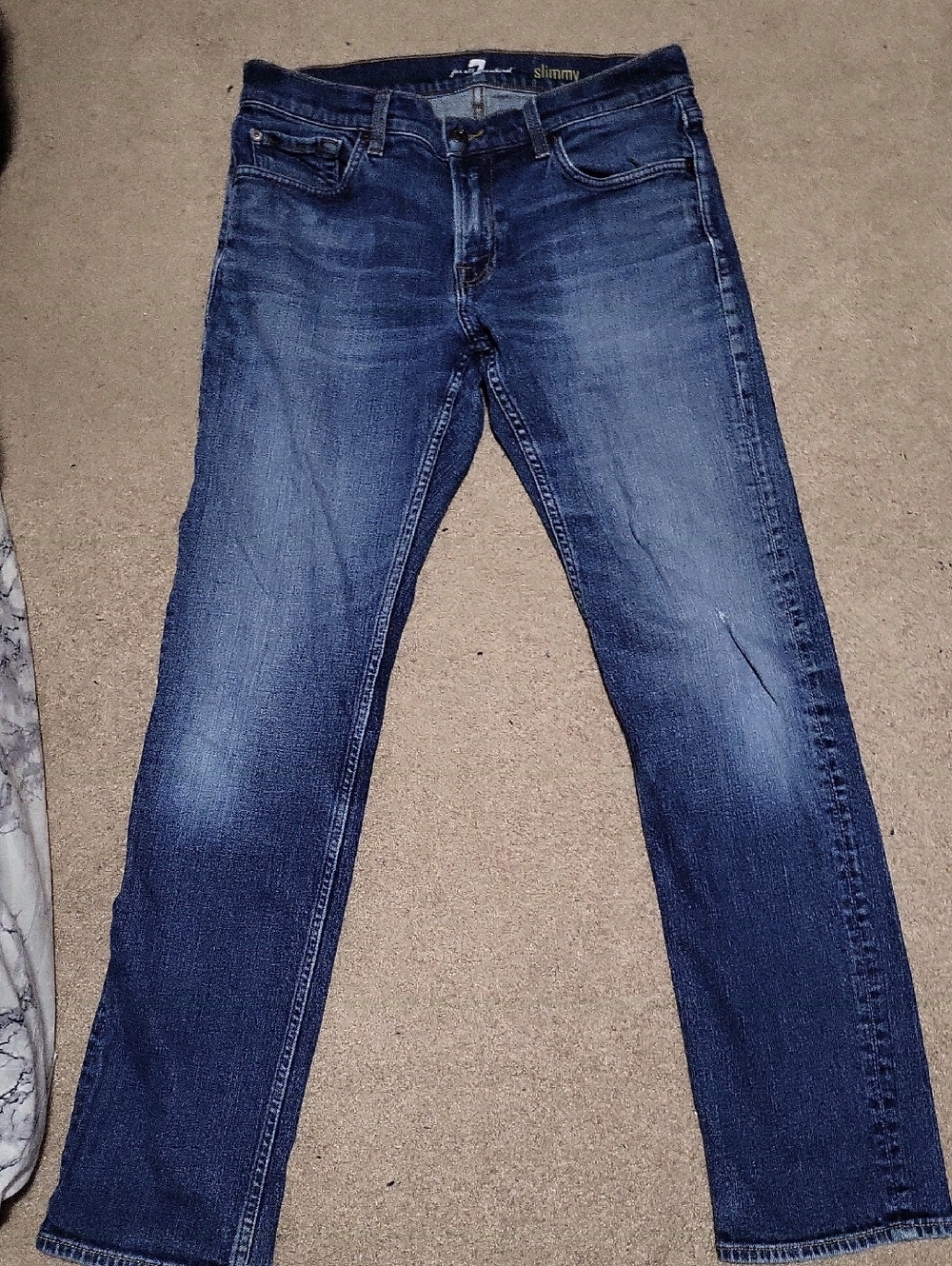 7 For All Mankind Men's Slimmy Dark Blue Jeans Size 33